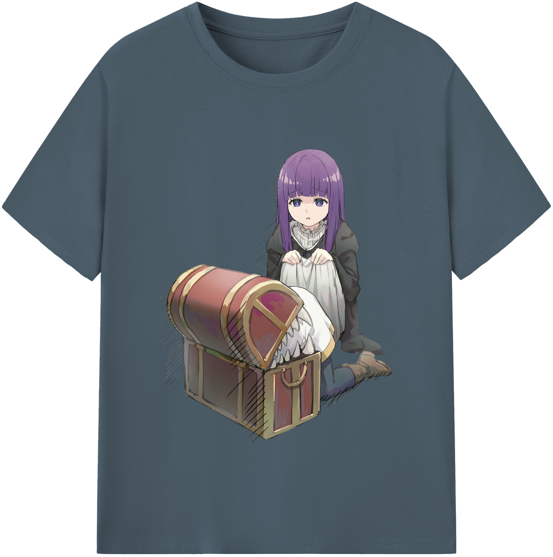 （画像用） 葬送のフリーレン Frieren 綿100％半袖Tシャツ（フロントプリント）